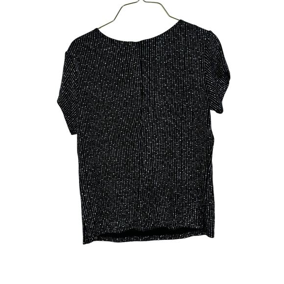 Scooter Tops short sleeve black glitter stripe stretchy‎ t-shirt Large - Picture 3 of 5